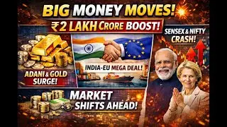 Big Money Moves | India-EU Mega Deal, RBI ₹2 Lakh Cr Boost, Market Crash & Crypto Explosion!