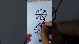 Girl with umbralla drawing #drawing #viralvideo #shorts