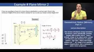 BMAT: Example Plane Mirror- Minimum Height of Mirror Needed to See Your Body's Entire Height