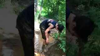 Jumping bike into huge mud hole