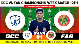 DCC vs FAR , DCC vs FAR Prediction , Darmstadt CC vs Farmers 12TH ECL T10 Championship Week Match