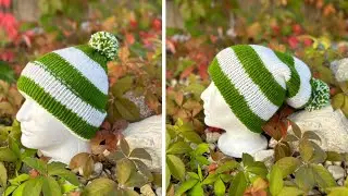 Shelley’s Striped Beanie ~ Brimmed or Slouchy! You decide!Unisex
