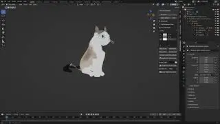 Stylized a 3d pixel art cat in Blender with Pixel Art Renderer