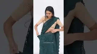 How to drape a Lace Saree 💚 | Saree draping style | how to drape a Saree perfectly | #shorts