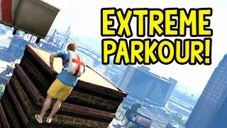 CRAZY PARKOUR! GTA 5 Funny Moments: Olli43 vs Geo23!
