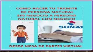DE PERSONA NATURAL SIN NEGOCIO A PERSONA NATURAL CON NEGOCIO  /SUNAT