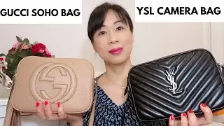 GUCCI SOHO DISCO BAG VS YSL LOU CAMERA BAG REVIEW AND COMPARISON// Size,Price, What fits, Mod shots