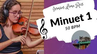 50 BPM Minuet 1 (minueto 1 de Bach), sem repeti&ccedil;&atilde;o. M&eacute;todo Suzuki para violino livro 1. 