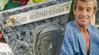 La tombe ❷ de Jean Paul Belmondo au cimetière Montparnasse fleurie par Daniel Auteuil et les FANS ❤️
