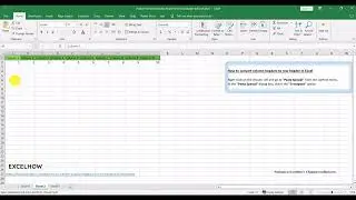 How to convert column headers to row header in Excel