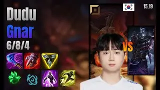 Dudu Top Gnar vs Shen lol KR solo rank Full Game 15.19 | 두두 나르 vs 쉔