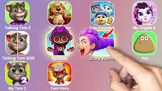Talking Tom,KPop Demon Hunters,Roblox,Talking Ben,Sprunki,HUNGRY WORM,Talking Angela,Pou,Tom Friends