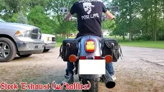 2001 Honda Shadow ACE 750 Stock Exhaust vs. No Baffles Comparison