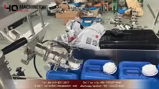 Inline automatic chuck capping machine with bottle cap orienter|YQ jerry can cap closing equipment