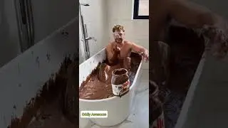 🛁 + 🍫Bathing in Nutella?! You won&rsquo;t believe this!  Like, comment & subscribe for more weird wonders!