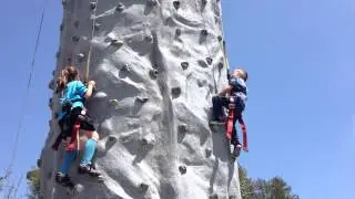 Asher on the climbing walk Avalon Pool April 2014