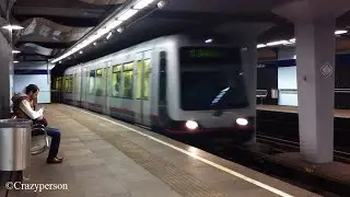 RET metro type B originele kleur (5320-5338-5343) op Stadhuis Rotterdam in beide richtingen