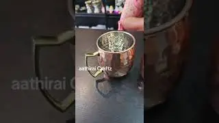 Nickle Lined Copper Hammered Mugs Set - Bekas / Cawan Air  Tembaga