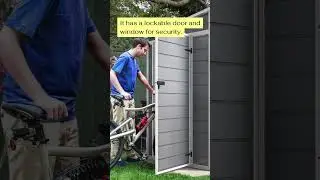 Resin Outdoor Storage Shed with Floor, Large Storage Shed with Lockable Door & Window, Waterproof