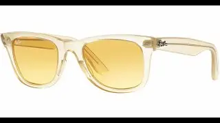 Unboxing Genuine Sunglasses OCCHIALE SOLE RAY-BAN RB2140 6059/X4 WAYFARER giallo yellow trasparente