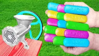 EXPERIMENT COLORFUL COOKIES VS MEAT GRINDER