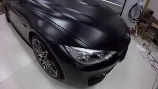 Satin Black BMW F80 M3 By Wrap Workz HK