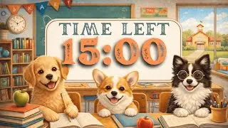 15 Minute Puppy Classroom Timer 🐶 | Cute School Countdown