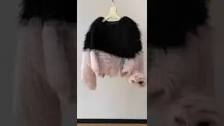 Pink-black short fox fur coat WA1983#ootd #streetstyle #coat&nbsp;#fashion #fashionstore #clothes