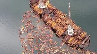 Seaspan King towing the log barge Seaspan Survivor
