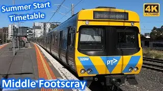 Trains at Middle Footscray; Summer Start Timetable Comeng Siemens & HCMT - Melbourne Transport [4k]