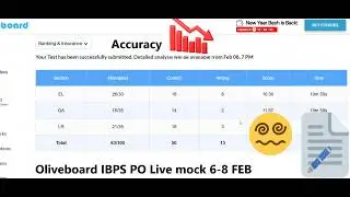 Oliveboard IBPS PO live Mock 6-8 Feb (Worst score)