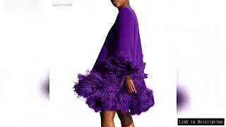 Feather Fur Patchwork Mini Dress Elegant Party Long Sleeve Dress Autumn Winter Women Sexy Personalit