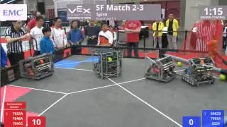 VEX Worlds 2016 - VRC MS Spirit - SF 2-3 (7932A 7646A 7646G) 302 vs 243 (8982B 7995A 8224)