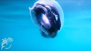 La medusa bioluminiscente radiada 4K (Aequorea forskalea)