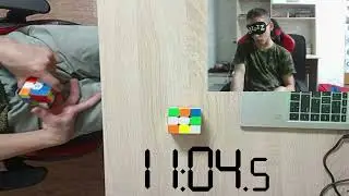 Первая удачная сборка двух кубиков рубиков 3х3 вслепую. (Мульти блайнд 3х3 2\2).