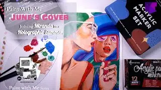 Paint with Me: June's Cover. Let's join Miranda in a Holographic Summer #paintwithme #holographicart