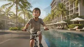 Boy Cycling on  Road | Free Stock Footage  | No Copyright