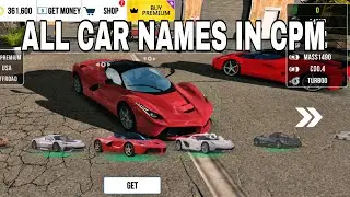 All Car Names in Car Parking Multiplayer New Update 