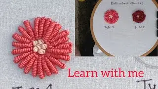 Bullion stitch embroidery flower in easy way/ Bullion stitch / How to make Bullion embroidery flower