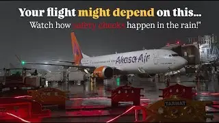 Safety checks in the rain! 😱See how Mumbai Airport keeps flights100% safe! #akashaair #binayonfinal 