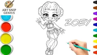 Cute Zoey Chibi Drawing | KPop Demon Hunters Fan Art | Art Snip Genius