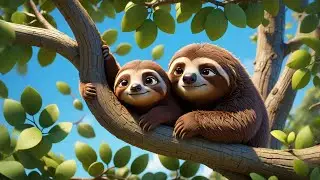 Two Sleepy Sloths Nap in a Tree | Calm Kids Song | Nursery Rhymes and Baby Songs