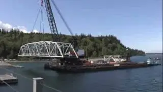 Hood Canal Bridge - Time Lapse photo of West Truss removal