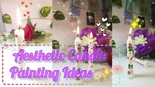 Cute candle painting ideas | Aesthetic Candle | Cute little hearts