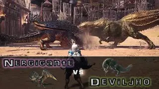 [MHW] 몬스터 대결 - 이블조 vs 네르기간테 (Deviljho vs Nergigante) / Monster Fight