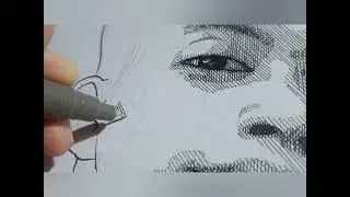 Ink Cross Hatching Drawing Portrait