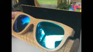 Emolly Bamboo Wood Sunglasses Polarized Handmade with Case