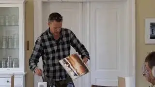 Eksperimenterende semi abstrakt akvarel maleri i Danmark på Ærø