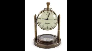Vintage Brass Table Clock | Smith London Compass Clocks | Christmas Home Decor  Antique Gift Items