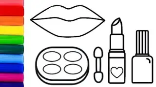 Let's draw and colour beautiful makeup 💄 products ✨️ ||easy Drawing and colouring step by step 